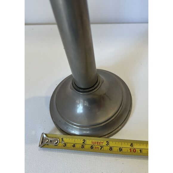 Vtg Silver Plate Spring Loaded Push Up Hurricane Candle Holders 2 Lamp Italian 8 - Picture 3 of 5